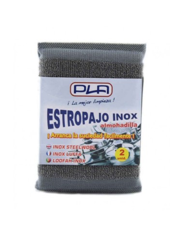 ESTROPAJO INOXIDABLE ALMOHADILLA PACK-2 PLA